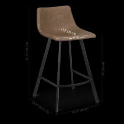 Clearance Bouclair Faux Leather and Metal Bar Stool