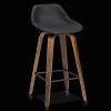 Discount Bouclair Faux Leather and Walnut Wood Bar Stool