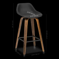 Discount Bouclair Faux Leather and Walnut Wood Bar Stool