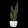 Outlet Bouclair Faux Rattan Ceramic Pot with Artificial Plant