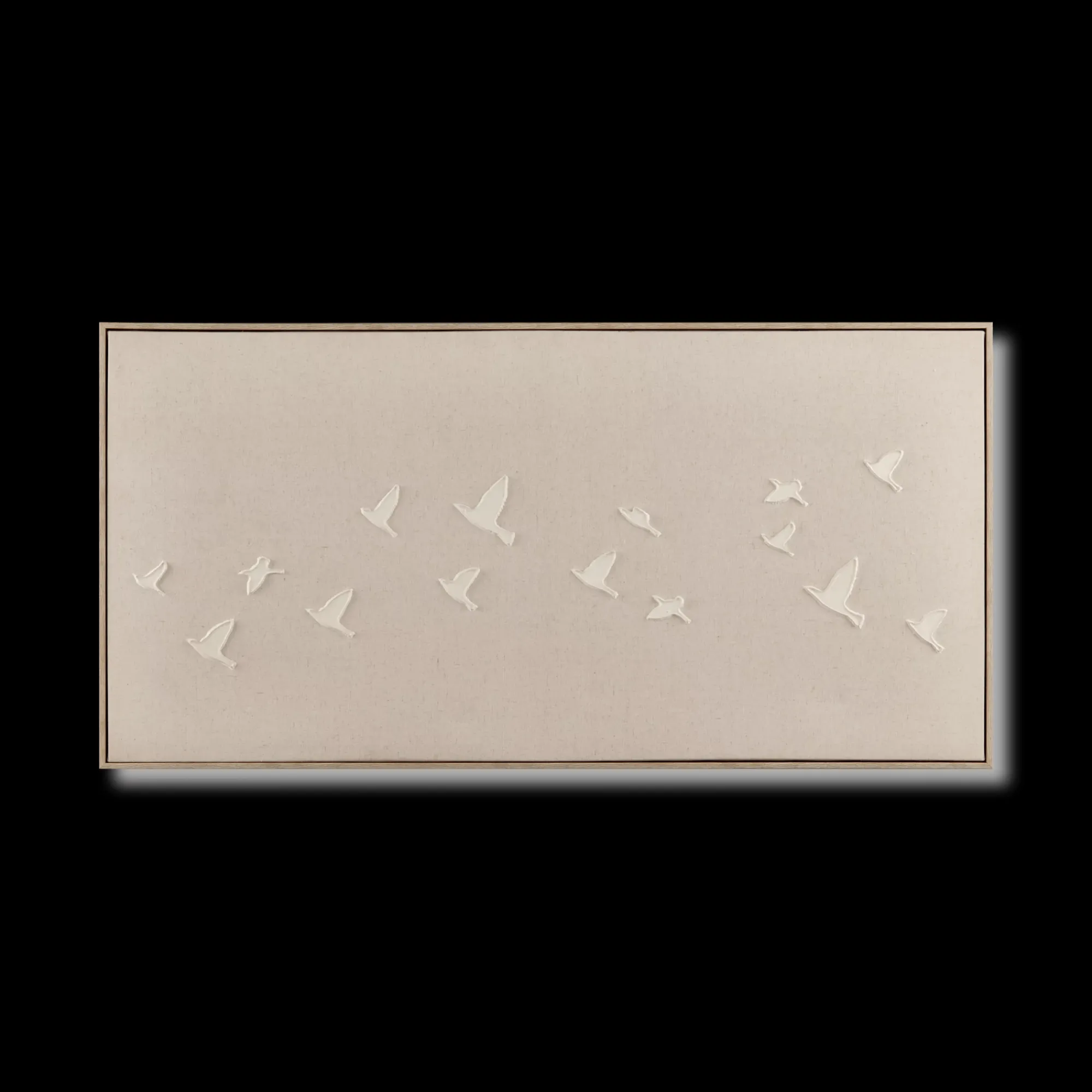 New Bouclair Flock of Birds Oil Painted Framed Art