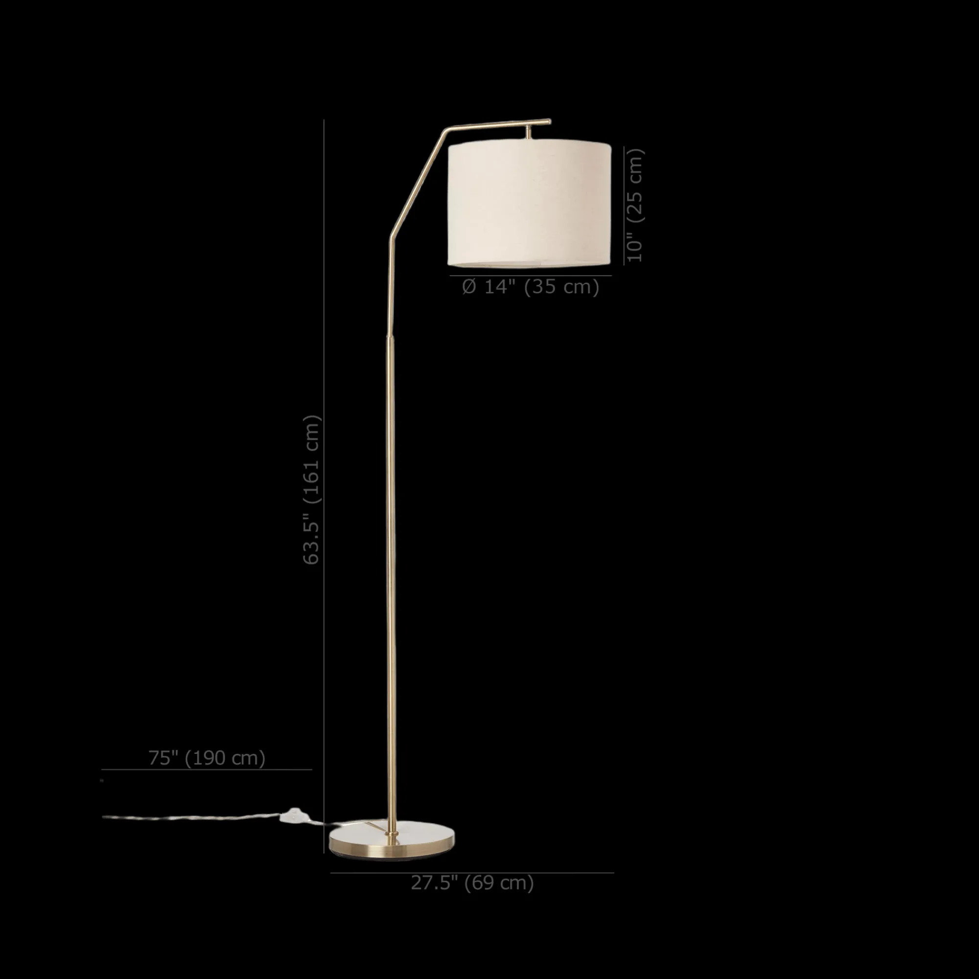 Discount Bouclair Floor Lamp with Cream Shade and Gold Base