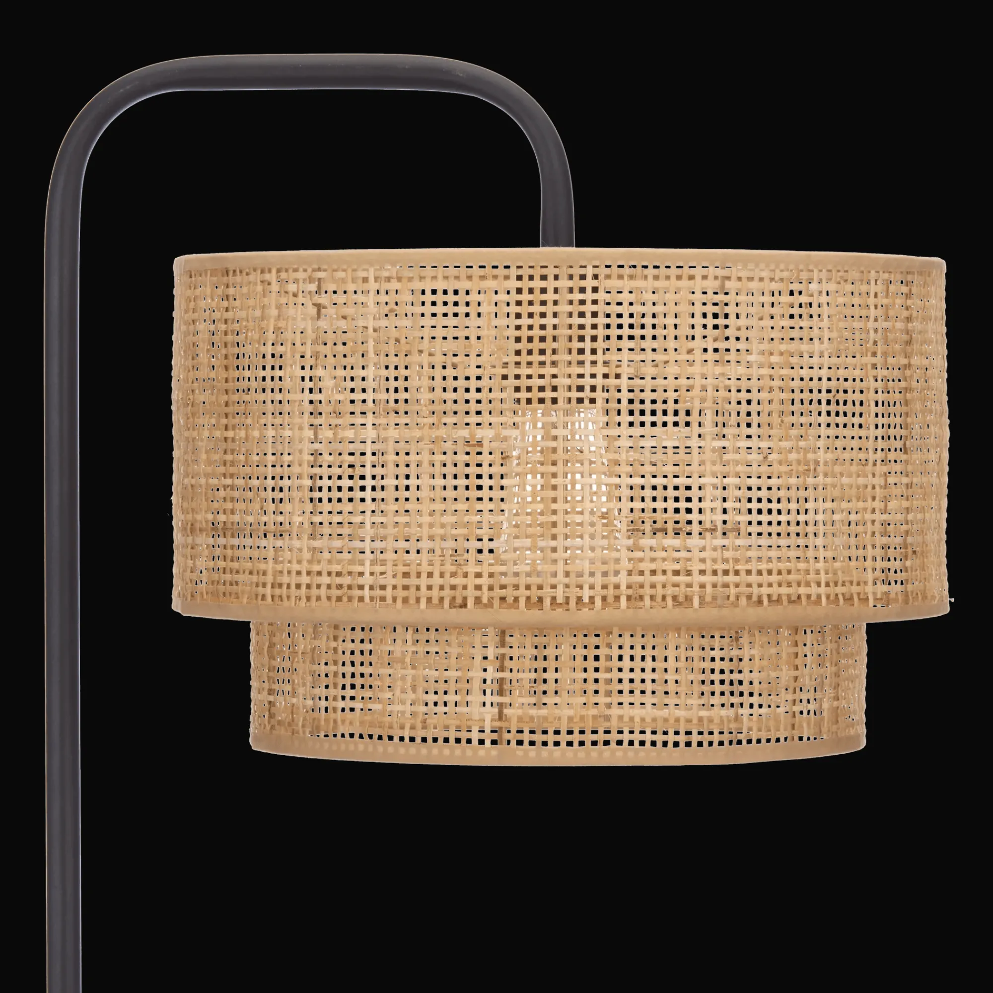 Clearance Bouclair Floor Lamp with Rattan Shade and Metal Base