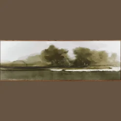 New Bouclair Gel-Embellished Watercolor Landscape Framed Art