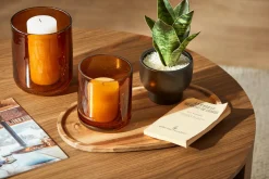 Outlet Bouclair Glass Amber Candle Holder