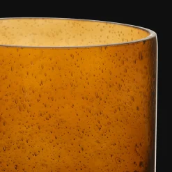 Bouclair Glass Amber Candle Holder