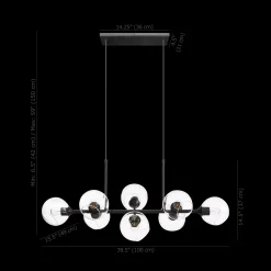 Best Bouclair Glass and Metal Ceiling Lamp