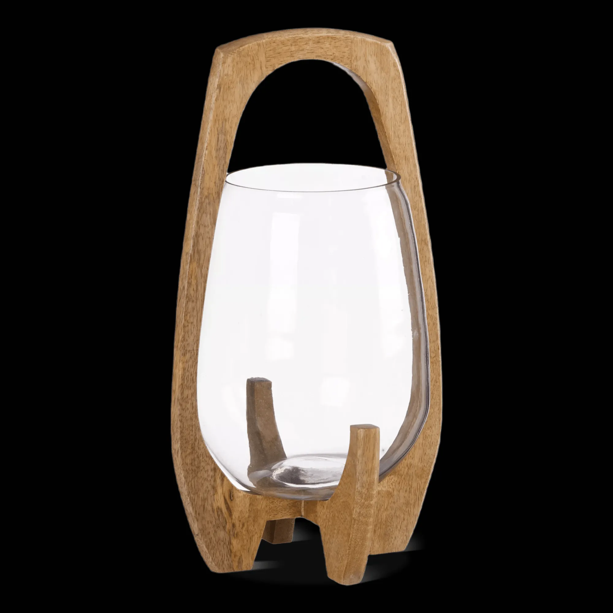 Online Bouclair Glass Candle Holder with Wooden Base
