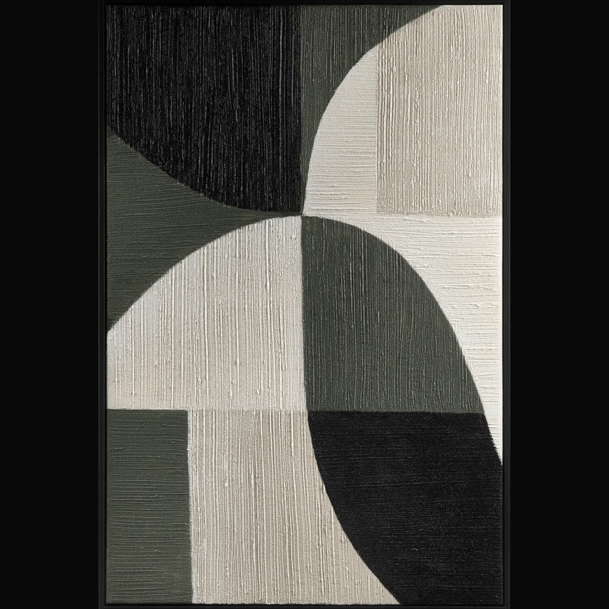 Clearance Bouclair Green Color Block Abstract Framed Art