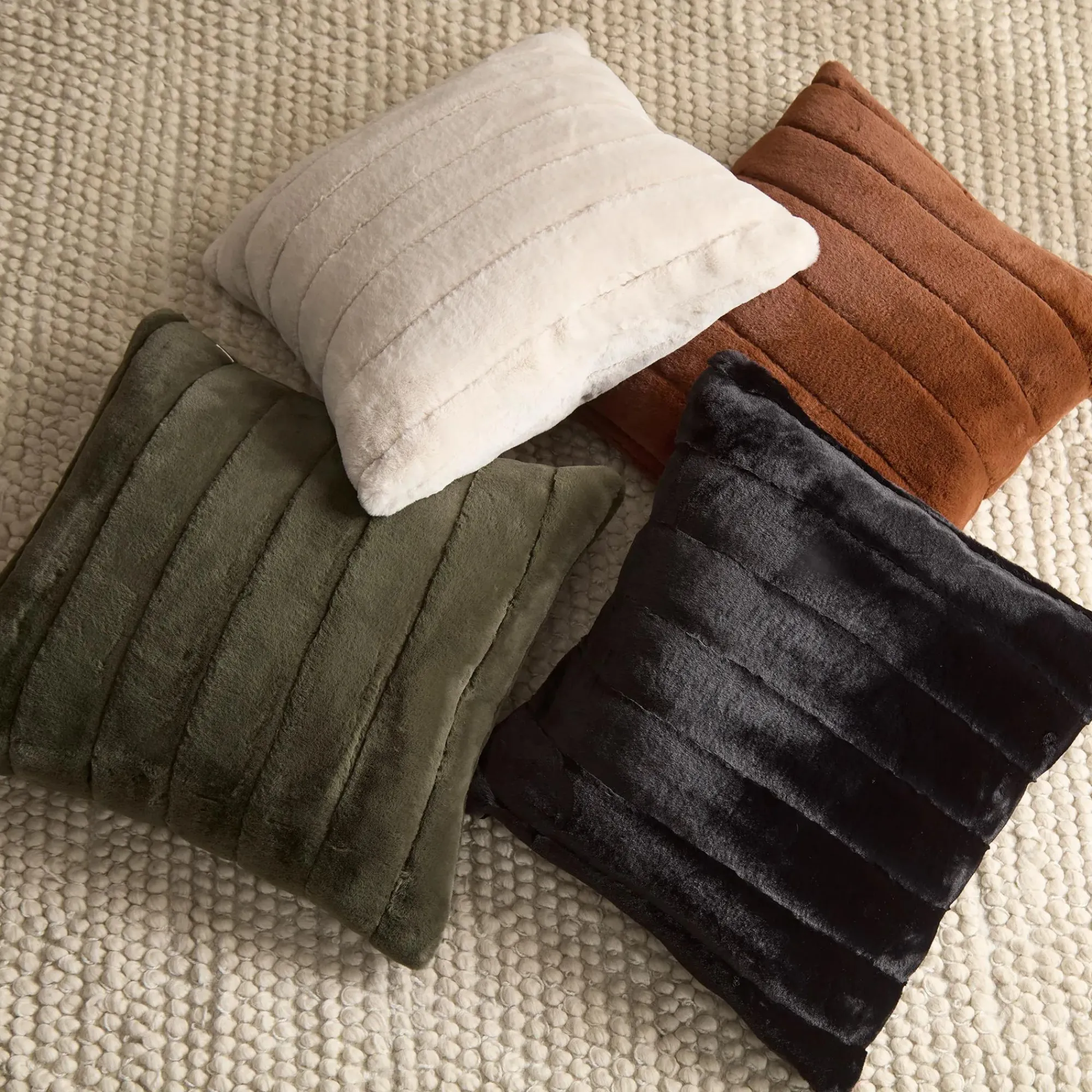 Hot Bouclair Green Cougar Faux Fur Throw Pillow