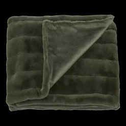 Online Bouclair Green Cougar Faux Fur Throw