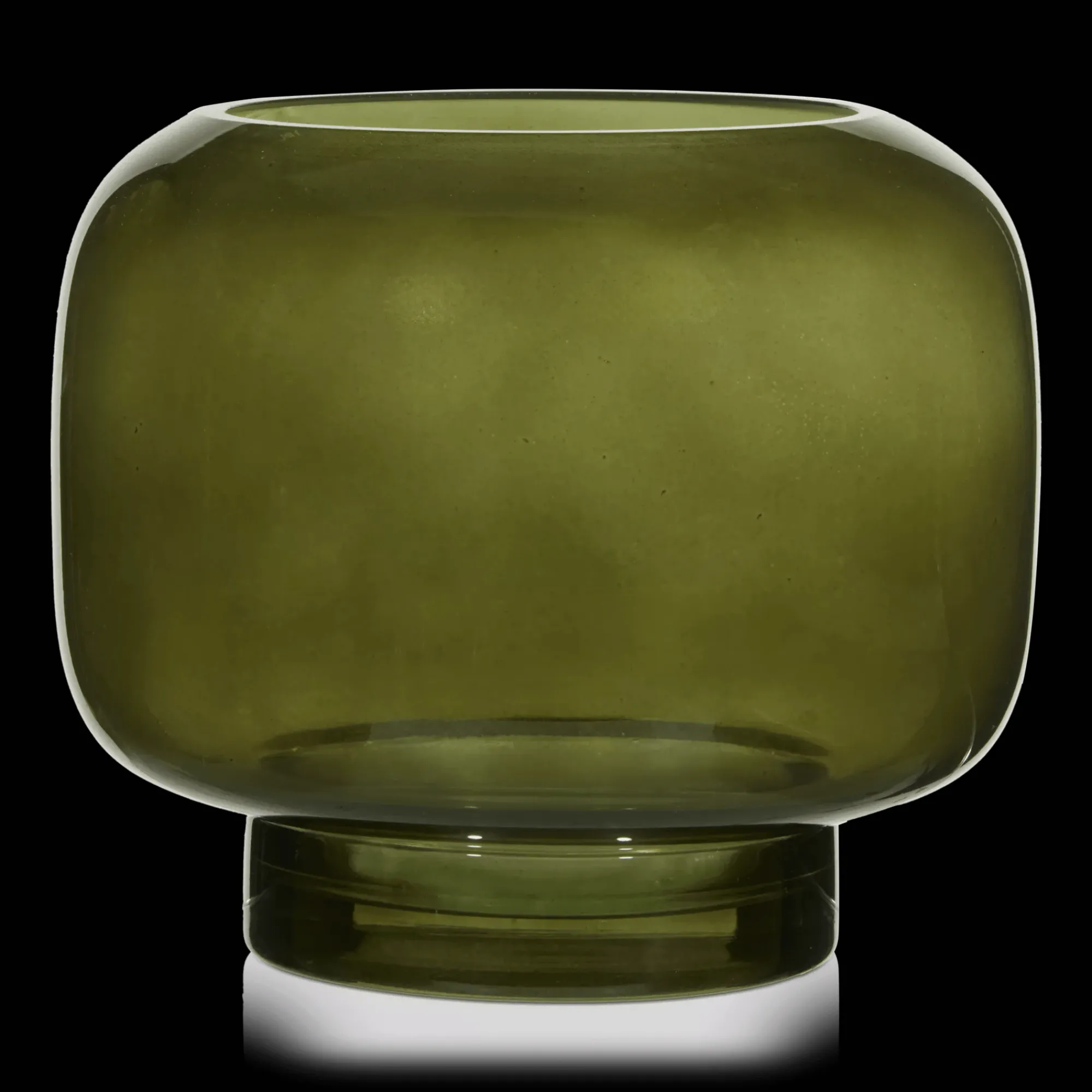 Bouclair Green Glass Pillar Candle Holder