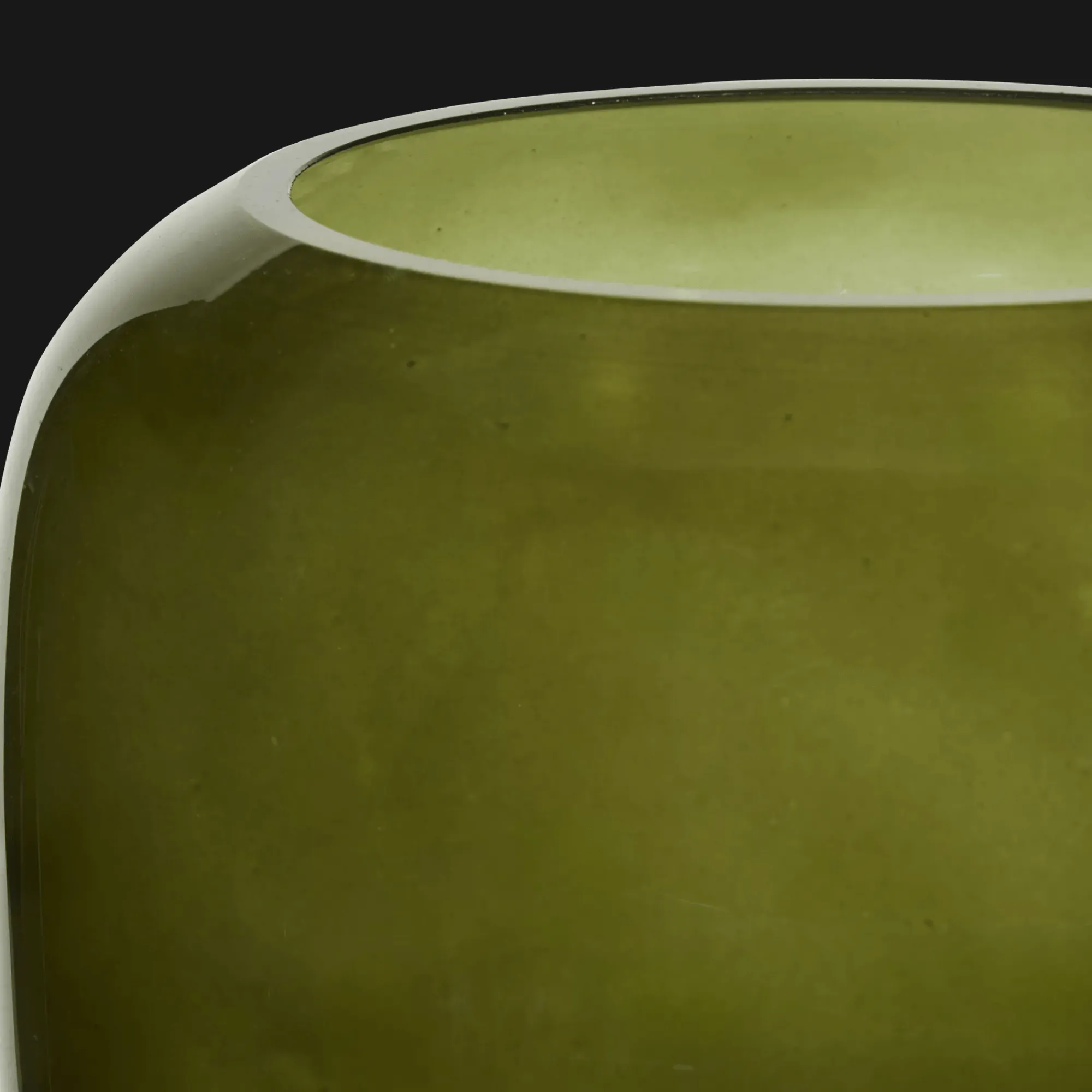 Bouclair Green Glass Pillar Candle Holder