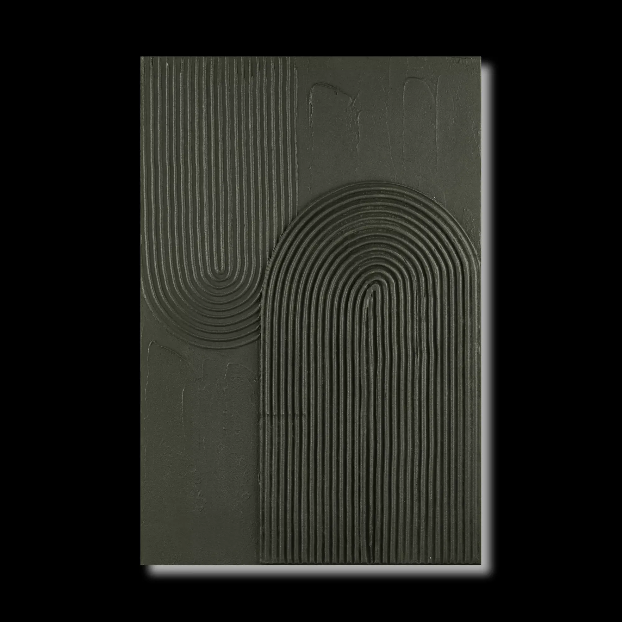 Bouclair Green Lines Oil Painted Canvas