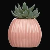 Online Bouclair Greenery in Pink Ribbed Vase