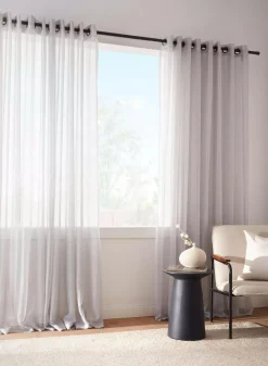 Bouclair Grey Kacha Sheer Curtain