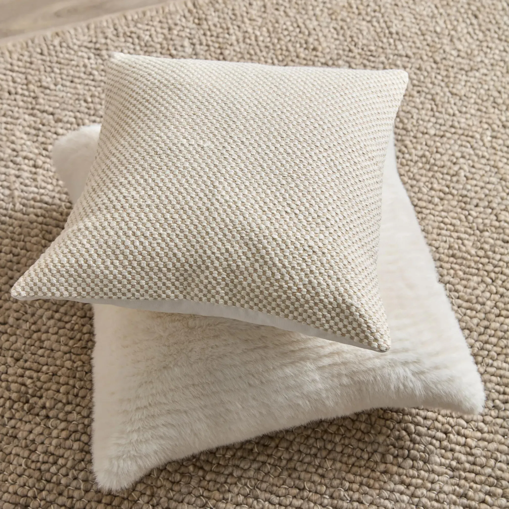 Hot Bouclair Grey Maddox Faux Fur Decorative Pillow