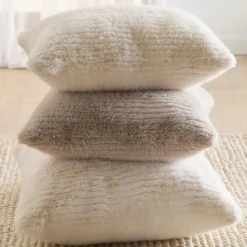 Hot Bouclair Grey Maddox Faux Fur Decorative Pillow