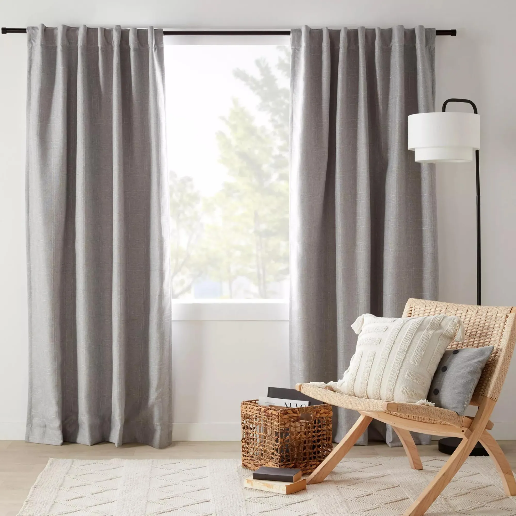 Bouclair Grey Mullins Blackout Back-Tab Curtain