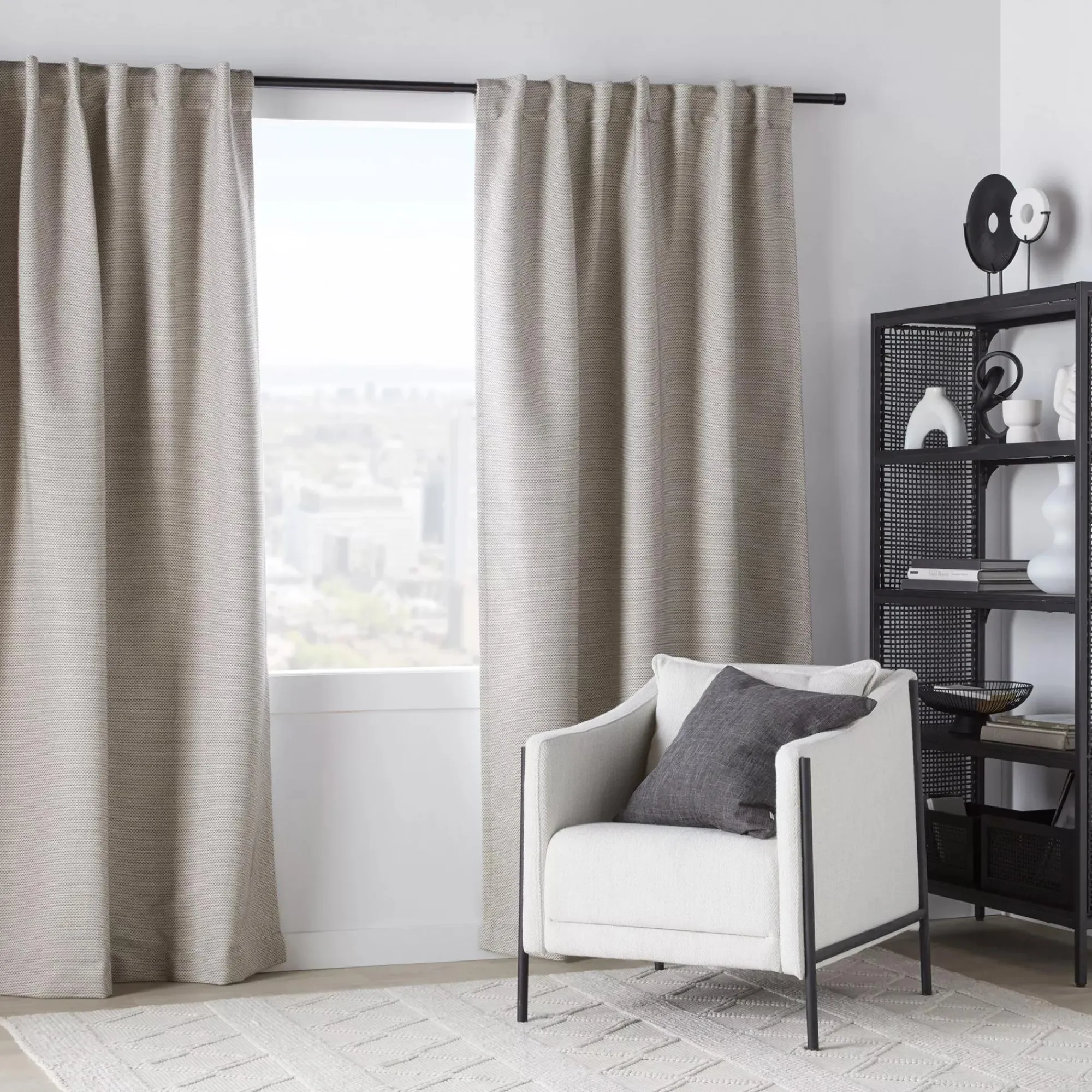 Best Bouclair Grey Ortega Blackout Back-Tab Curtain