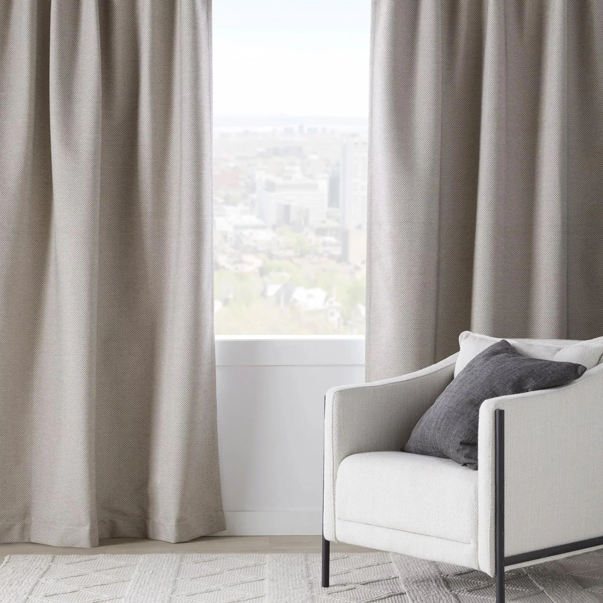 Best Bouclair Grey Ortega Blackout Back-Tab Curtain