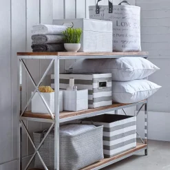 Outlet Bouclair Grey Storage Basket with Handles