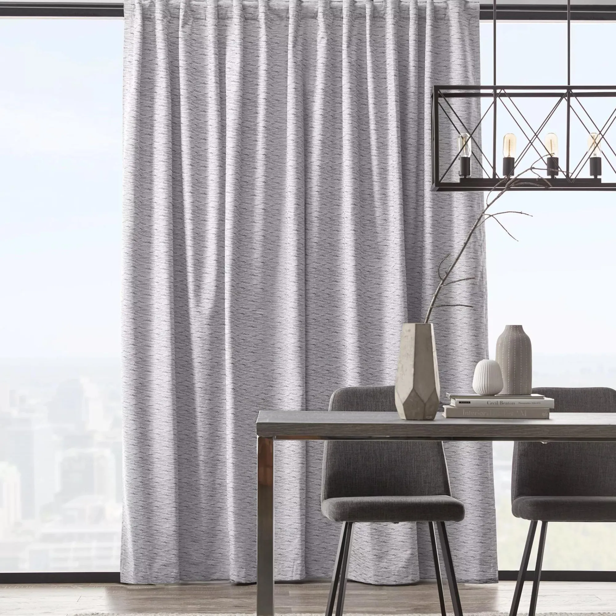 Bouclair Grey Toulouse Blackout Curtain with Hidden Backtab