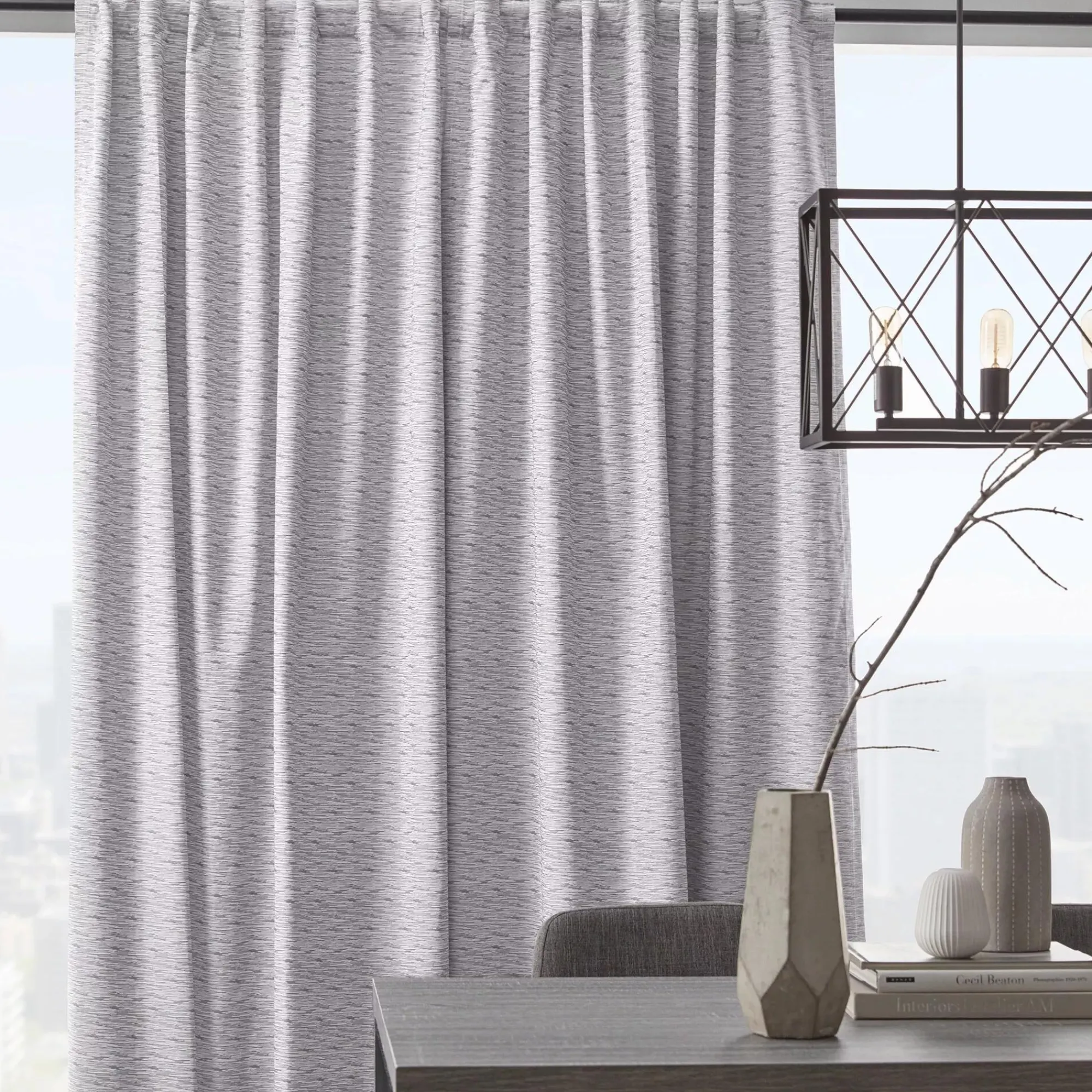 Bouclair Grey Toulouse Blackout Curtain with Hidden Backtab
