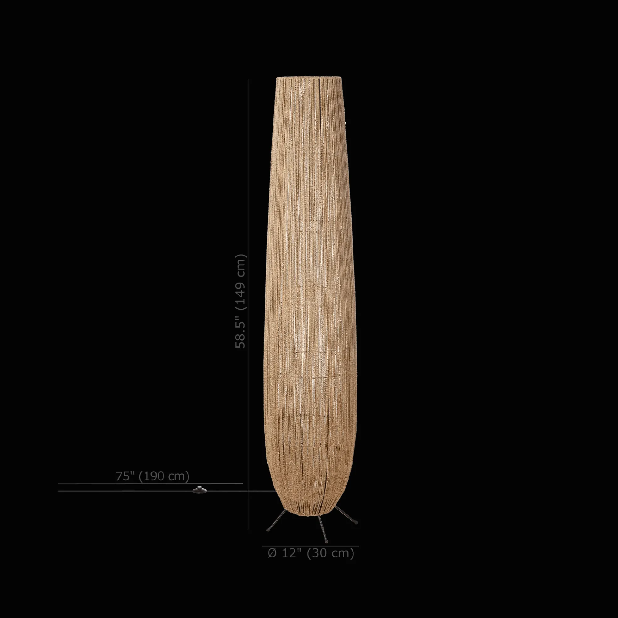 Best Bouclair Hemp Rope Tube Floor Lamp