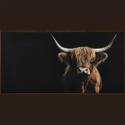 Discount Bouclair Highland Cow Profile Framed Canvas