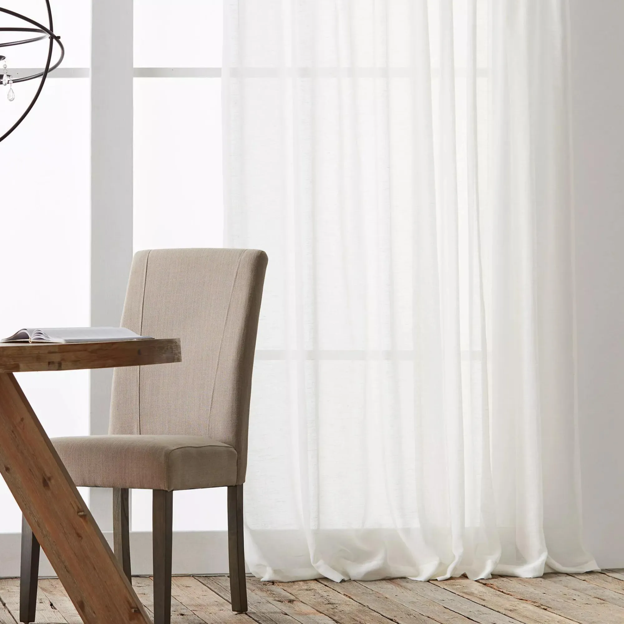 New Bouclair Jessica Tie Top Sheer Curtain