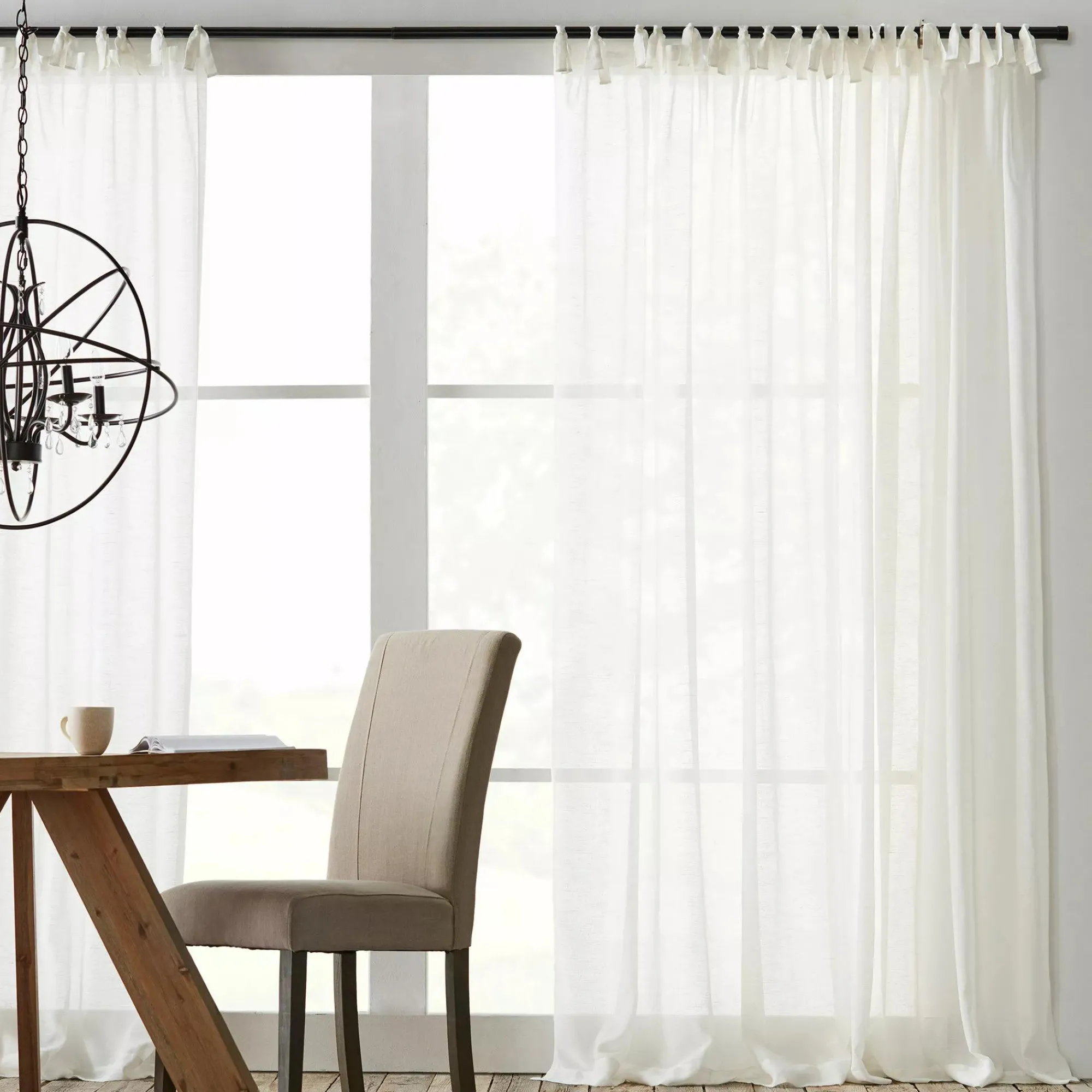 New Bouclair Jessica Tie Top Sheer Curtain