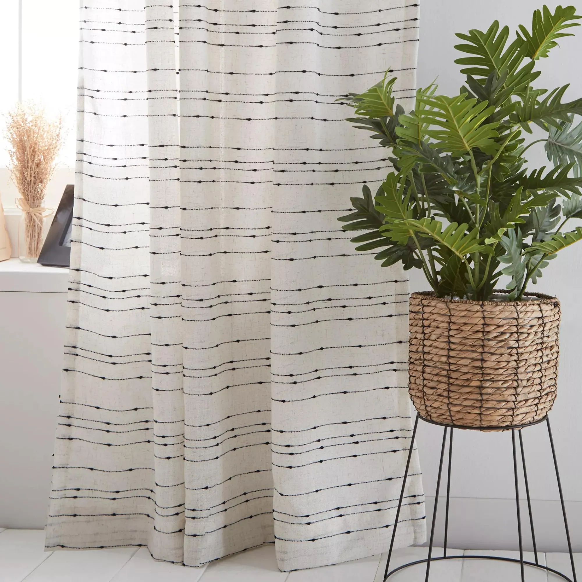 New Bouclair Jocas Back-Tab/Rod-Pocket Curtain