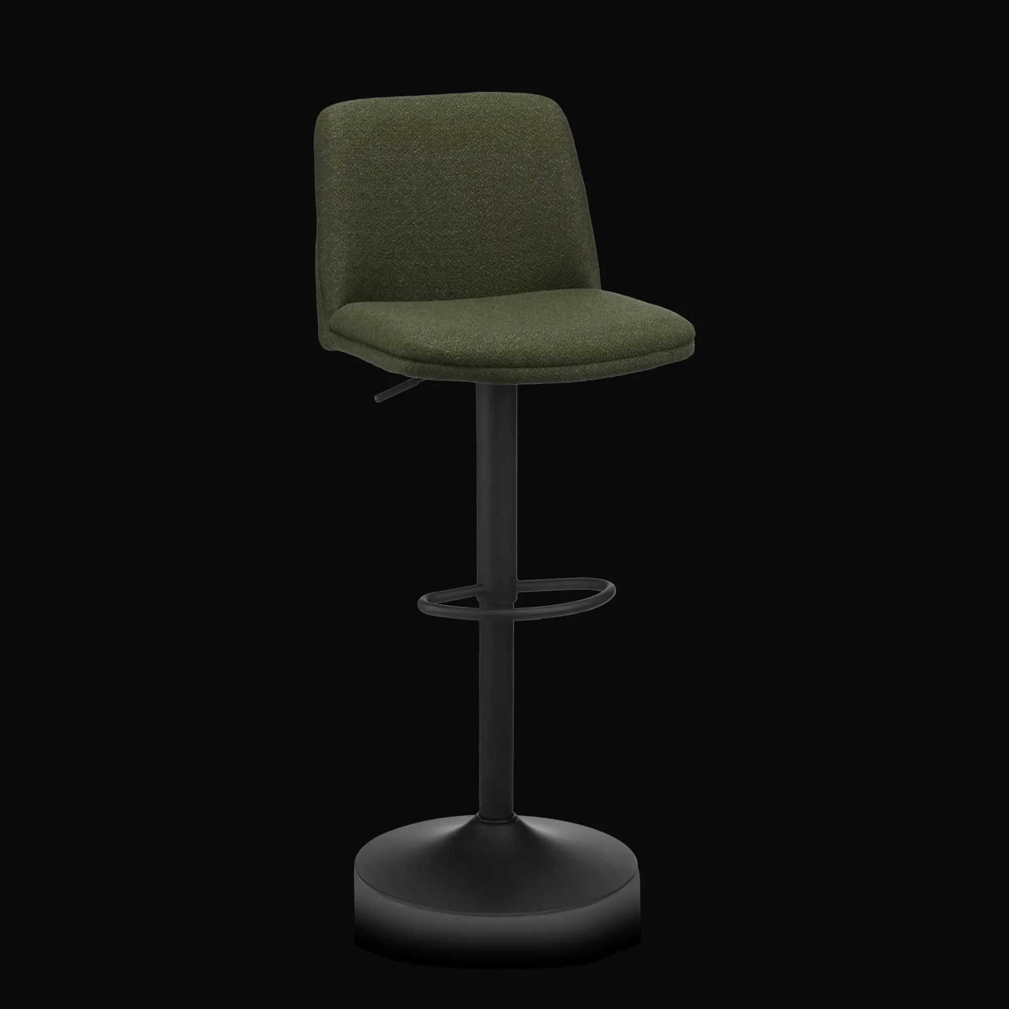 Discount Bouclair Khaki Fabric and Metal Adjustable Bar Stool