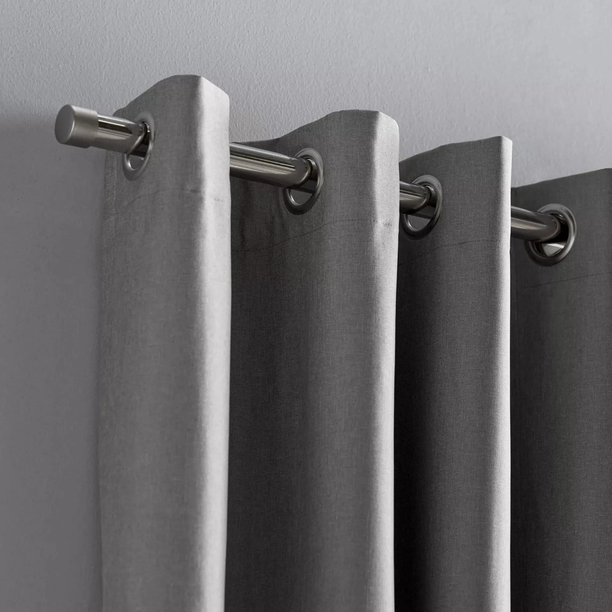 Discount Bouclair Light Grey Chambray Blackout Curtain