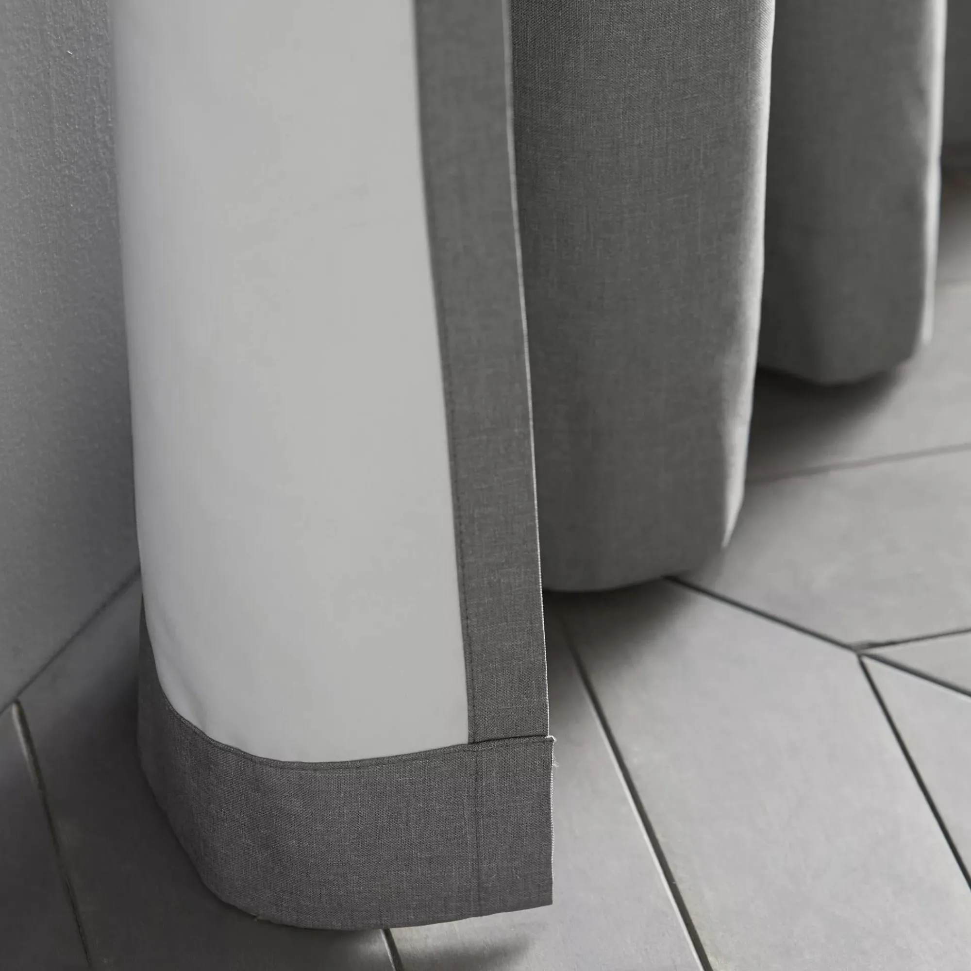 Discount Bouclair Light Grey Chambray Blackout Curtain