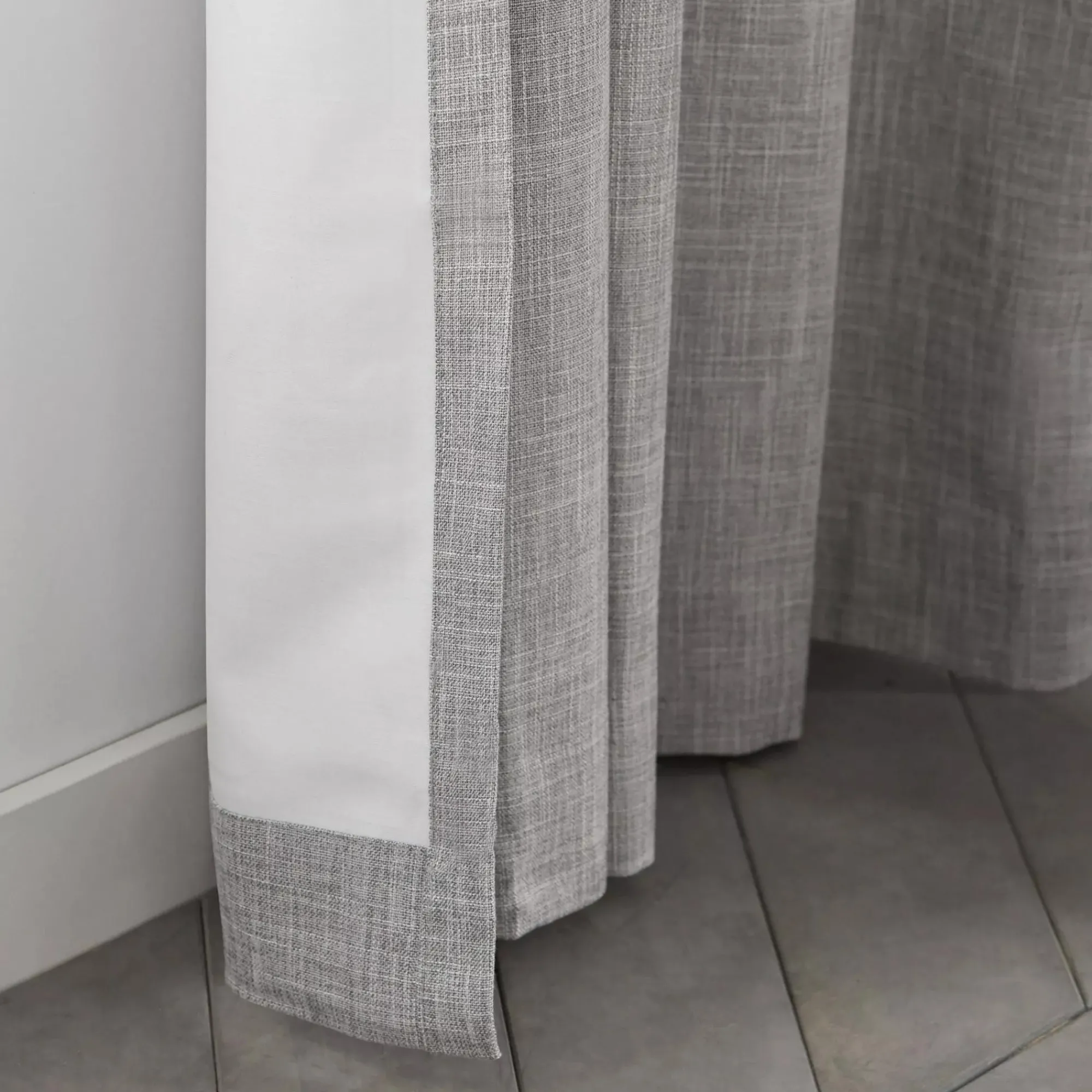 Hot Bouclair Light Grey Chita Back Tab Blackout Curtain