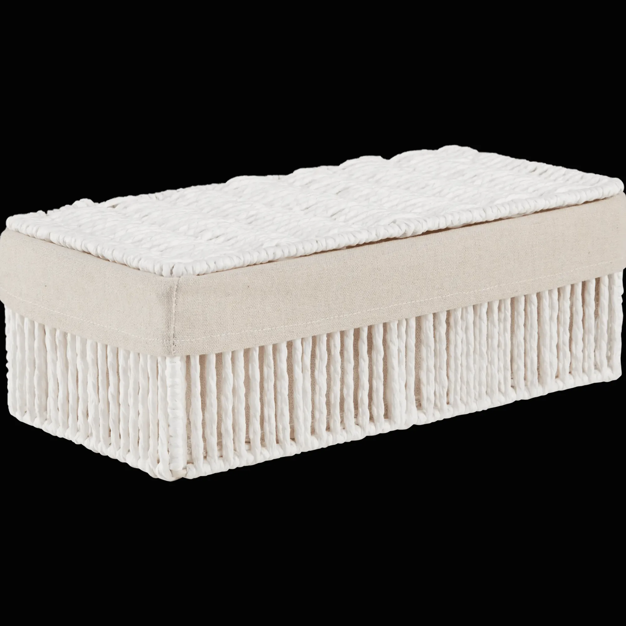 Discount Bouclair Linen Basket with Lid