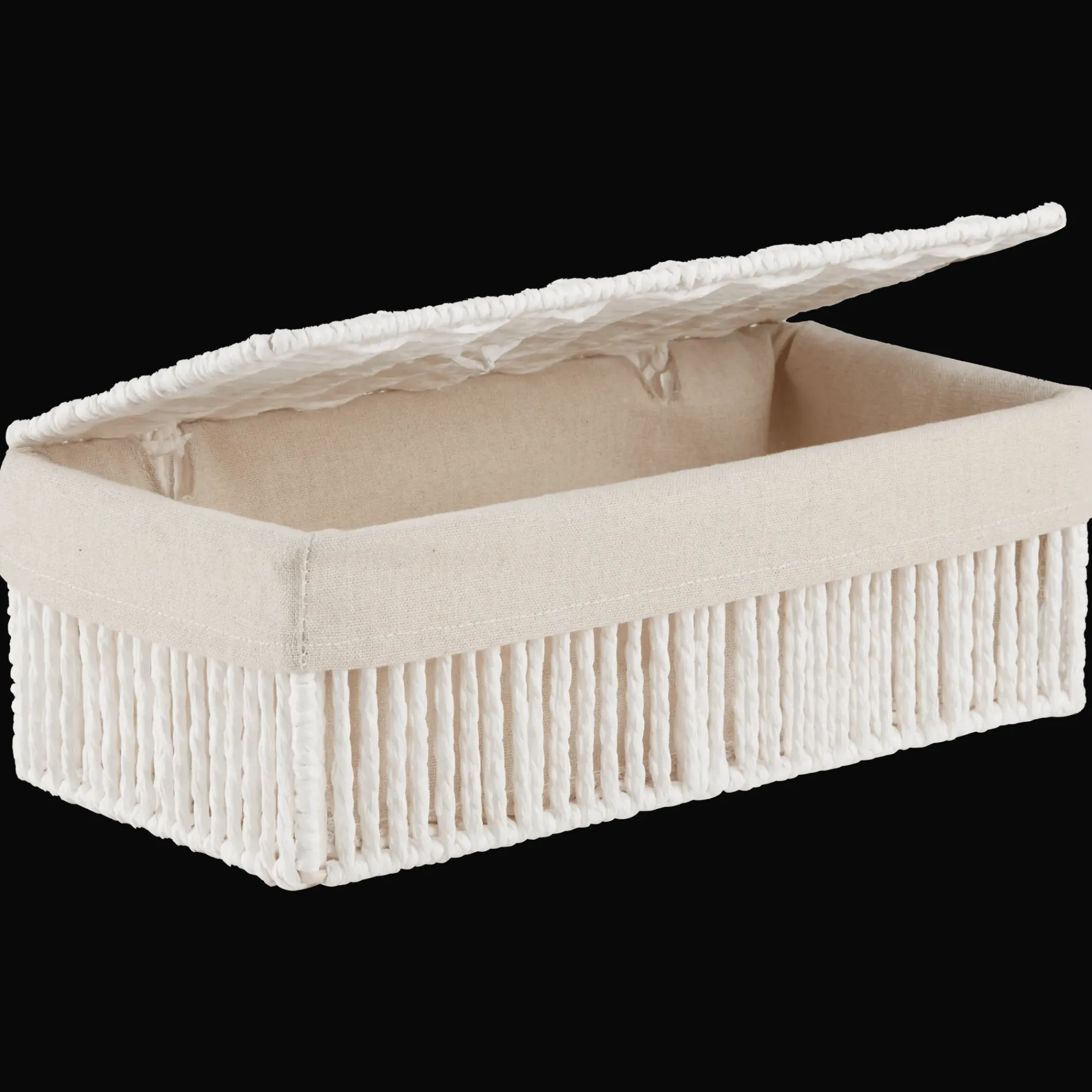 Discount Bouclair Linen Basket with Lid