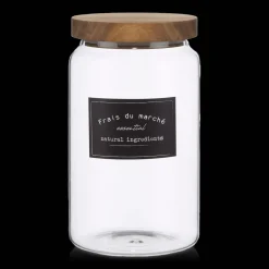Sale Bouclair Long Glass Jar with Wooden Lid