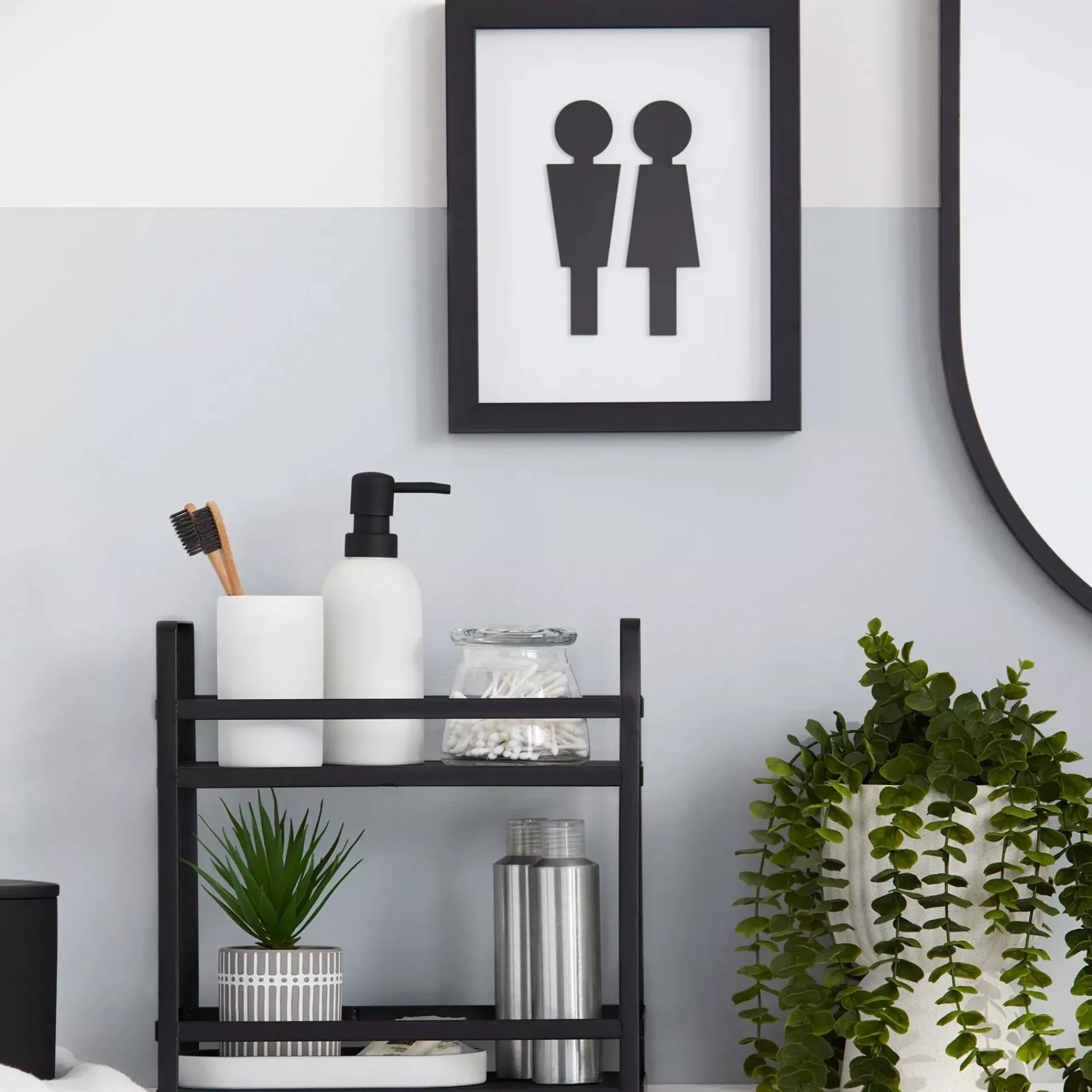 Bouclair Man & Woman Silhouette Bathroom Shadow Box