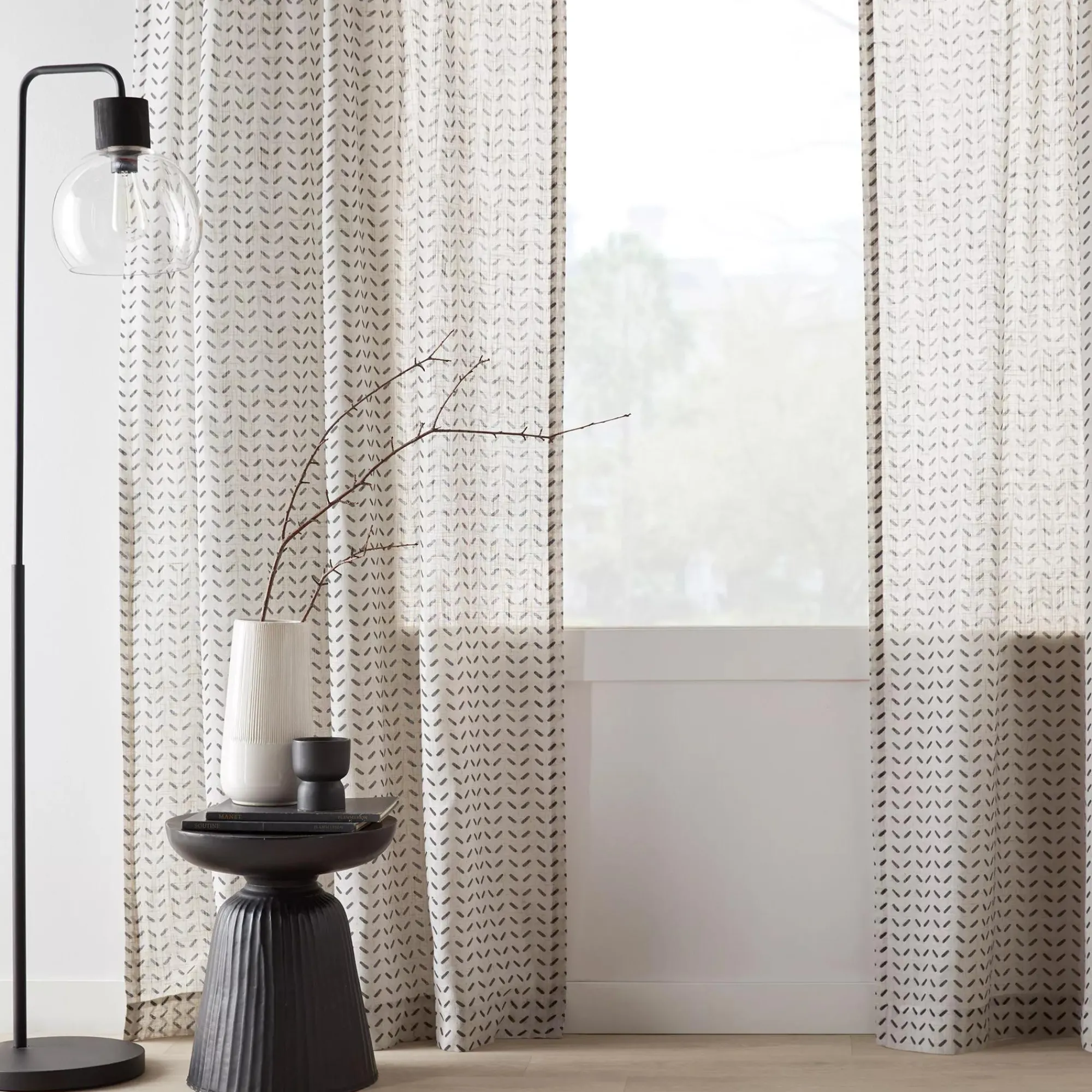 Bouclair Metal and Glass Floor Lamp