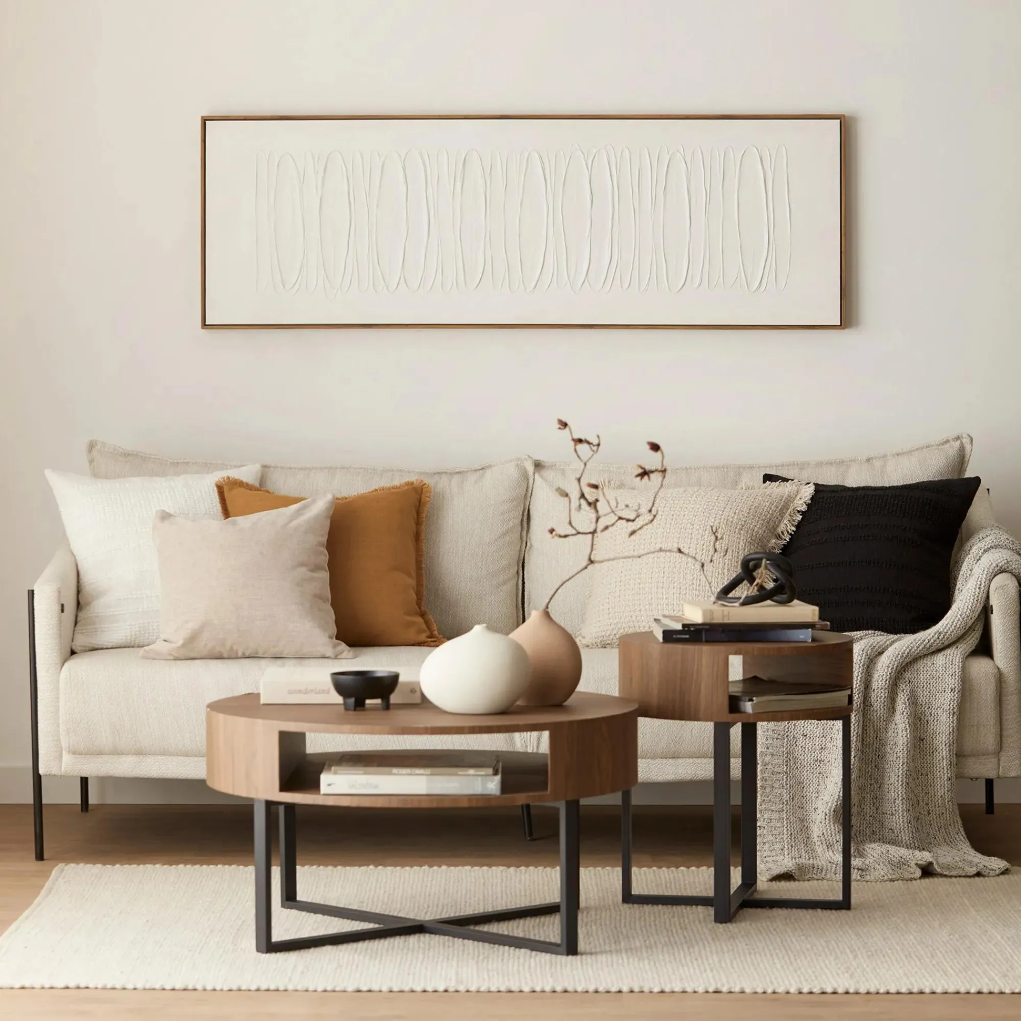 Hot Bouclair Metal and Walnut Side Table