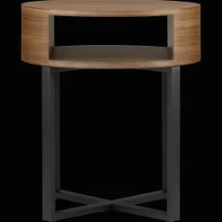 Hot Bouclair Metal and Walnut Side Table