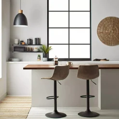 Best Bouclair Metal and Wood Ceiling Lamp