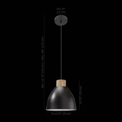 Best Bouclair Metal and Wood Ceiling Lamp