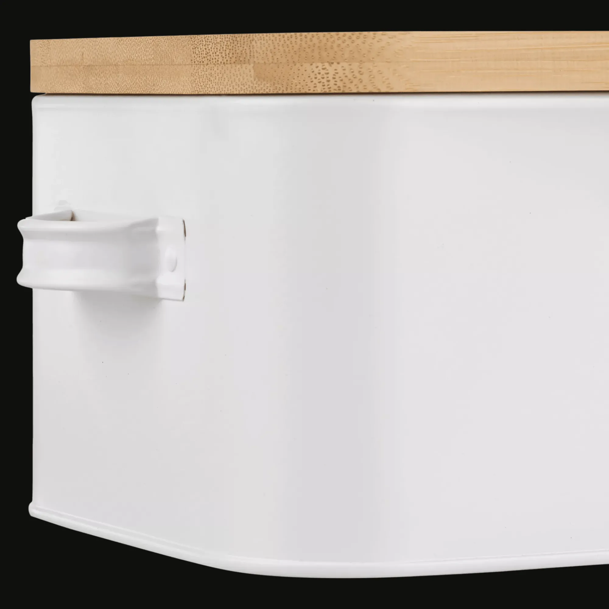 Clearance Bouclair Metal Bread Box with Bamboo Lid