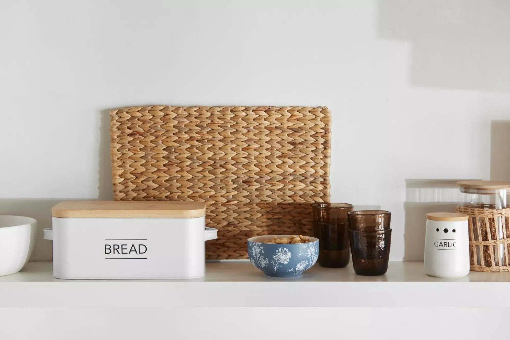 Clearance Bouclair Metal Bread Box with Bamboo Lid