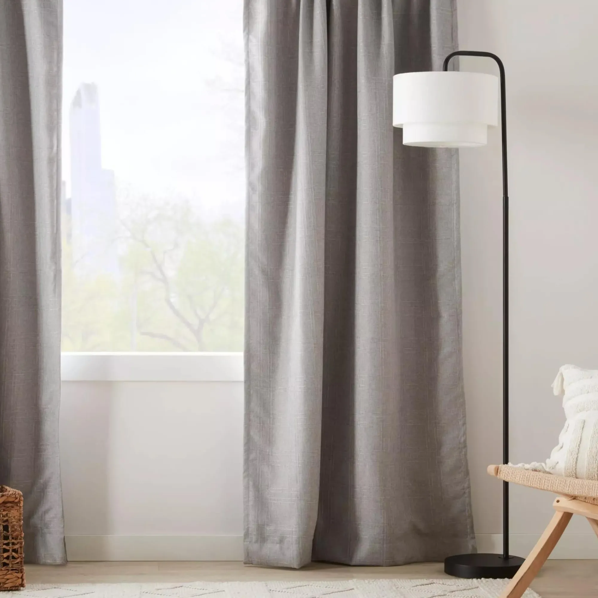 Clearance Bouclair Metal Floor Lamp with White Shade