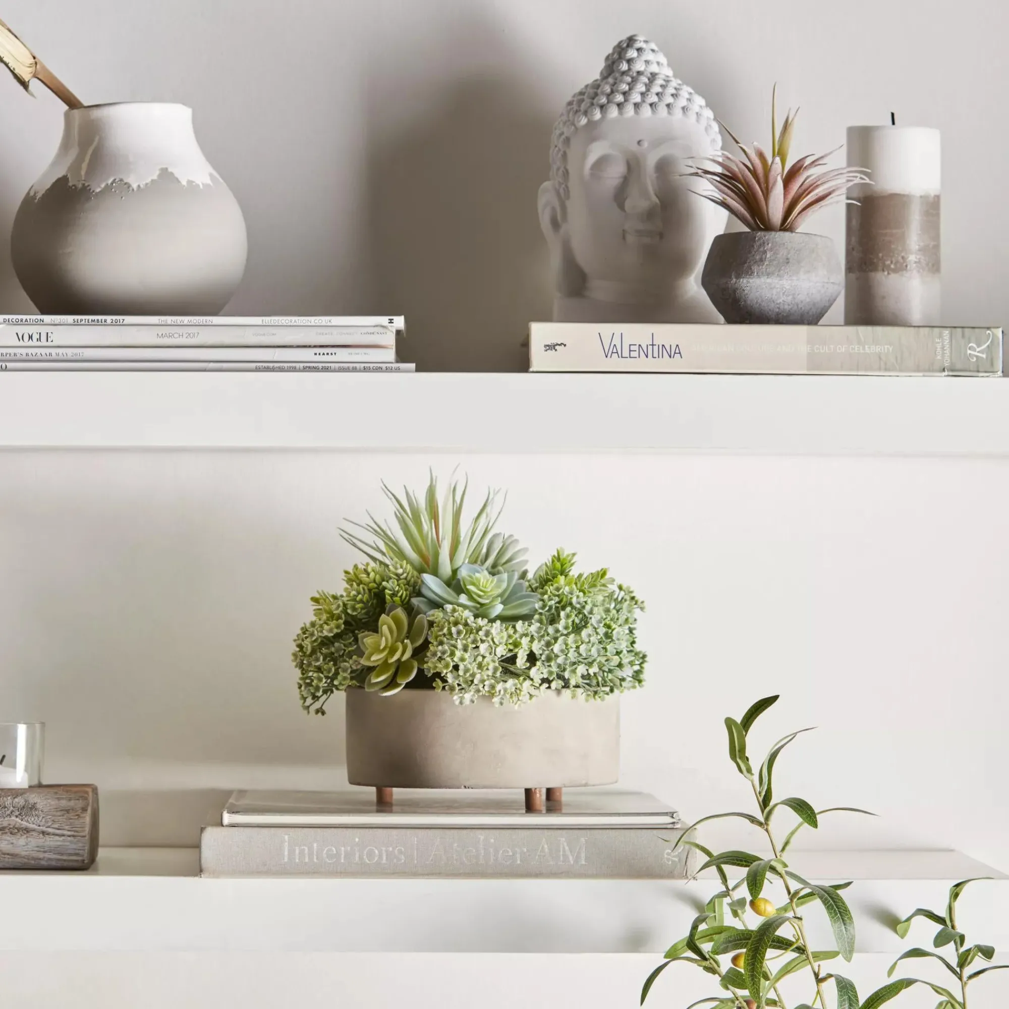 Hot Bouclair Mixed Artificial Agave in Cement Planter